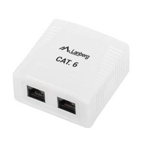 SURFACE-MOUNT BOX CAT.6 UTP UNSHIELDED 2X RJ45 WHITE LANBERG