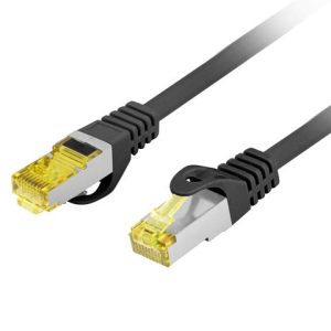 PATCHCORD CAT.6A S/FTP LSZH CU 0.5M BLACK FLUKE PASSED LANBERG