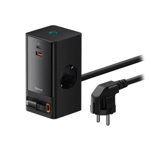 Incarcator retea Baseus PowerCombo, 65 W, 4 porturi, Negru
