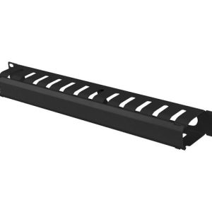 Metal cable management Lanberg 19" 1 U, RAL color RAL9004