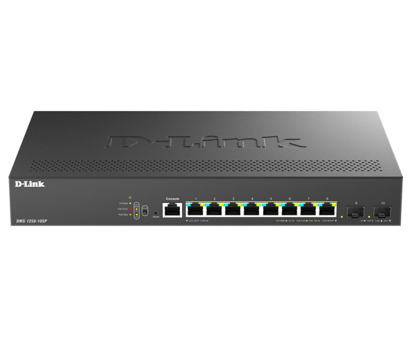 Switch D-Link DMS-1250-10SP , 8 porturi Gigabit, 2 porturi SFP+,