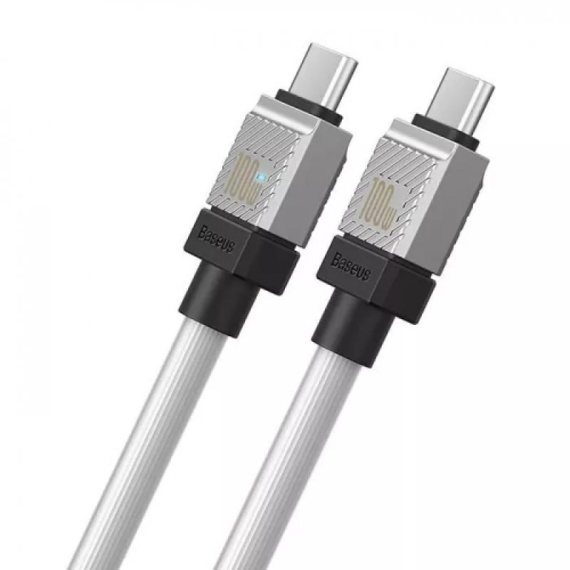 Cablu Baseus CoolPlay Fast Charge USB-C 100W, 2m, Alb