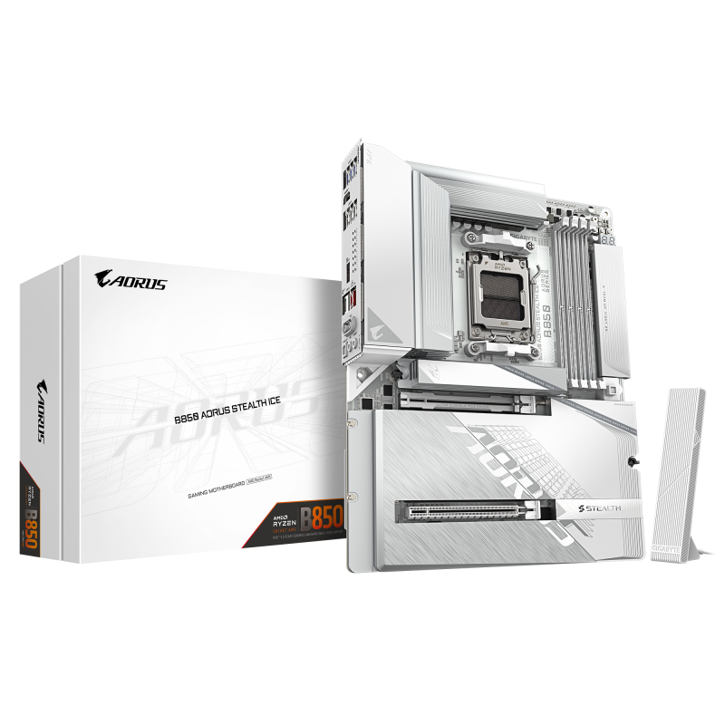 Placa de baza Gigabyte B850 AORUS STEALTH ICE, Socket AM5,