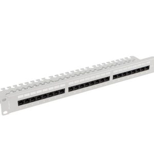 Patch panel 24 porturi 1U 19" Cat.5e UTP cu organizator