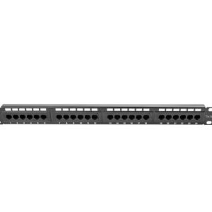 Patch panel 24 porturi 1U 19" Cat.5e UTP negru
