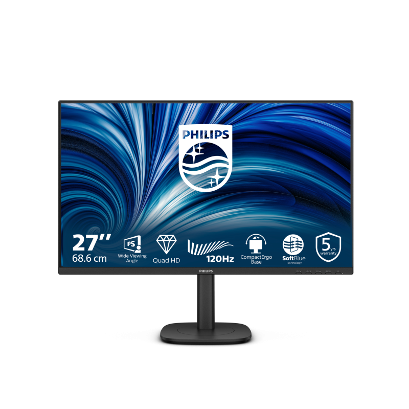 Monitor Consumer Philips 27B2N3500J/00, 27", 2560 x 1440 pixeli, Black,