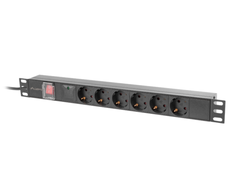 Unitate distributie alimentare PDU 19", 1U, 16A, 6 prize ,