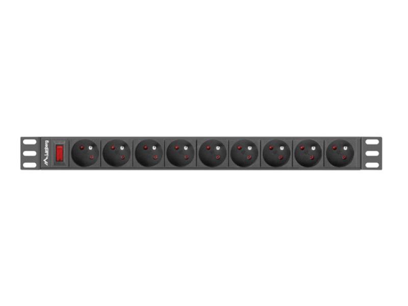 Unitate distributie alimentare PDU 19", 1U, 16A, 9 prize ,