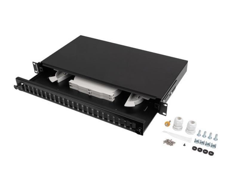 Patch panel fibră rack 19" 1U 24x SC duplex