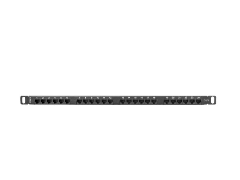Patch panel 24 porturi 0,5U 19" Cat.6 UTP cu organizator