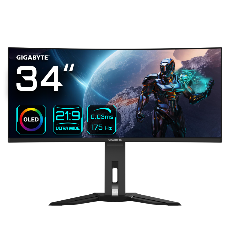 Monitor Gaming Gigabyte MO34WQC, 34", 3440 x 1440 pixeli, Black,