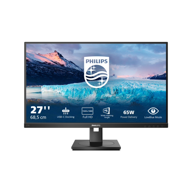 Monitor Consumer Philips 273S1/00, 27", 1920 x 1080 pixeli, Black,