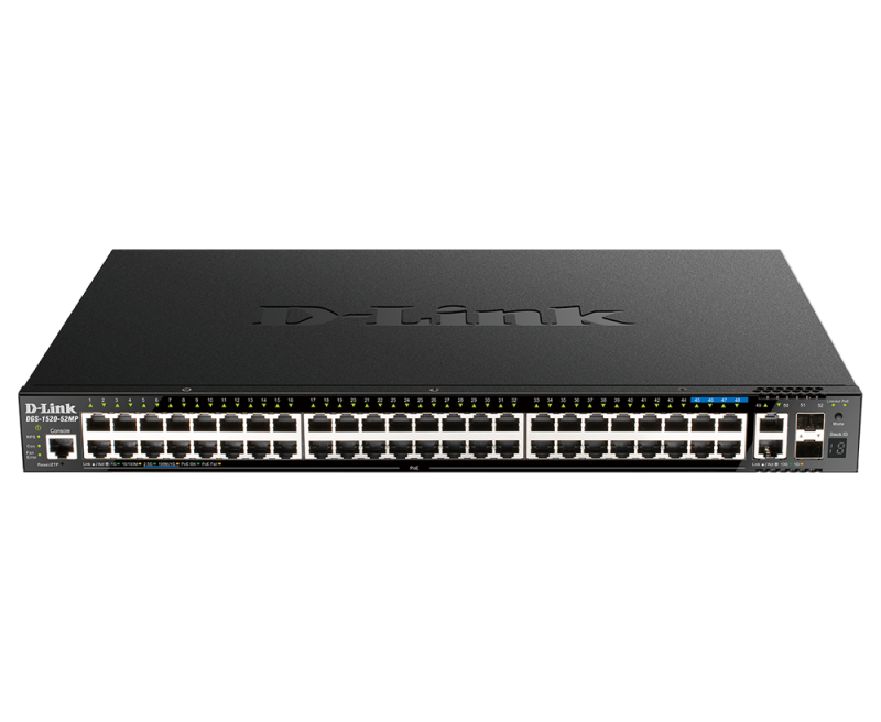 Switch D-Link DGS-1520-52MP, 48 porturi Gigabit, 2 porturi SFP+, Capacity