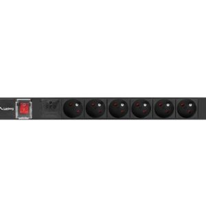 Unitate distributie alimentare PDU 19", 1U, 16A, 6 prize ,
