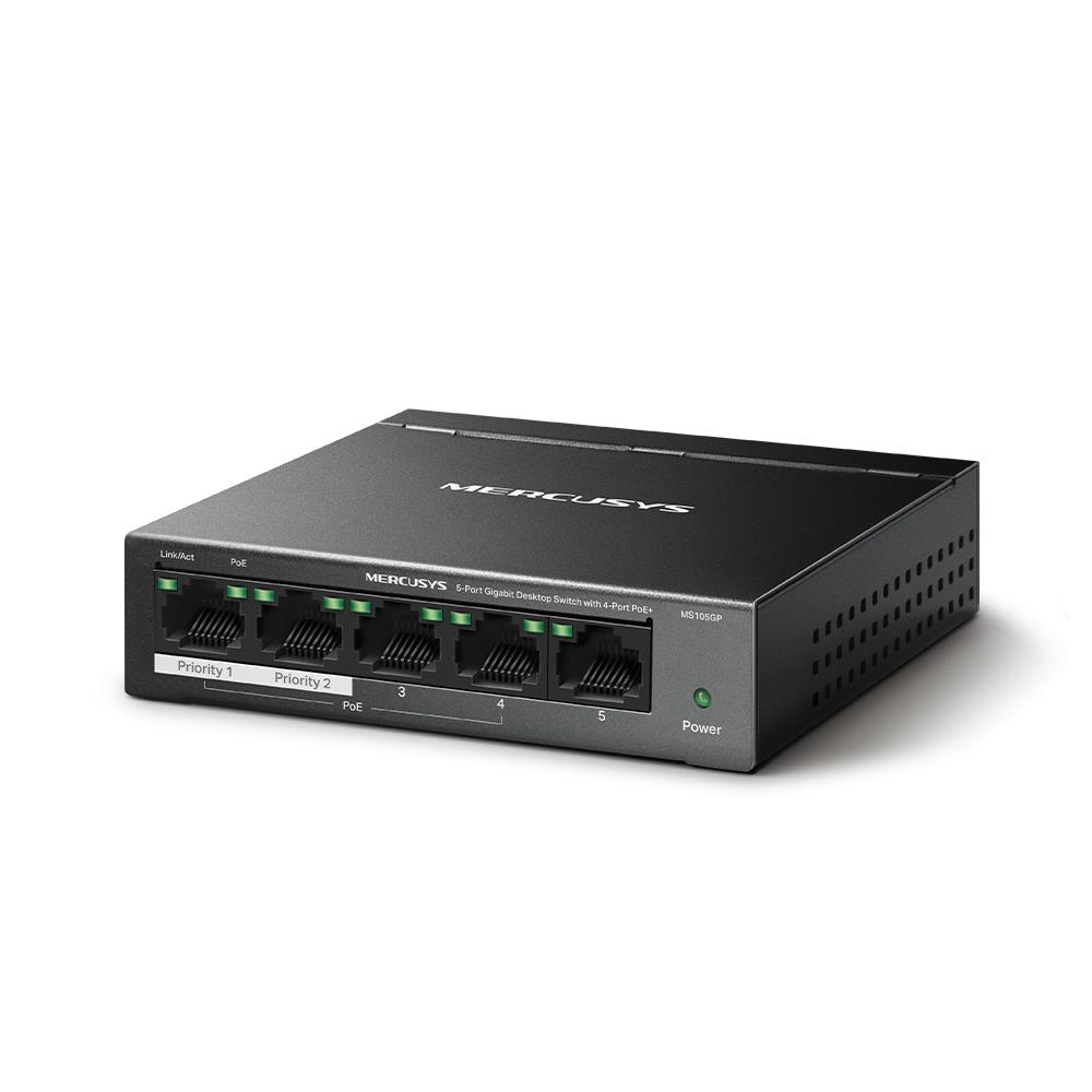 MERCUSYS DESKTOP SWITCH 5PORT MS105GP POE, Interfata: 5 x 5× - imagine 4