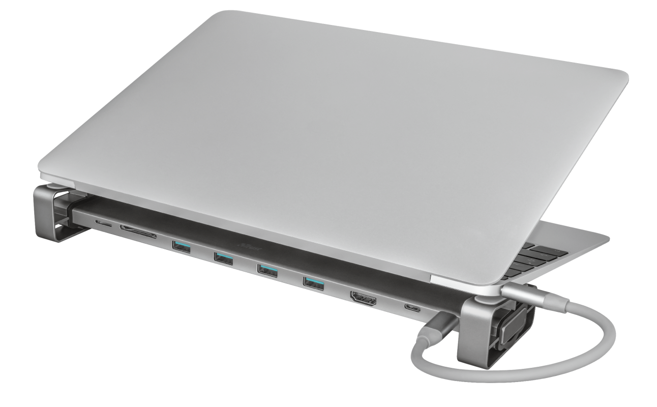 Hub USB Trust Dalyx, USB-C, 10 porturi, HDMI, RJ-45, Argintiu - imagine 16