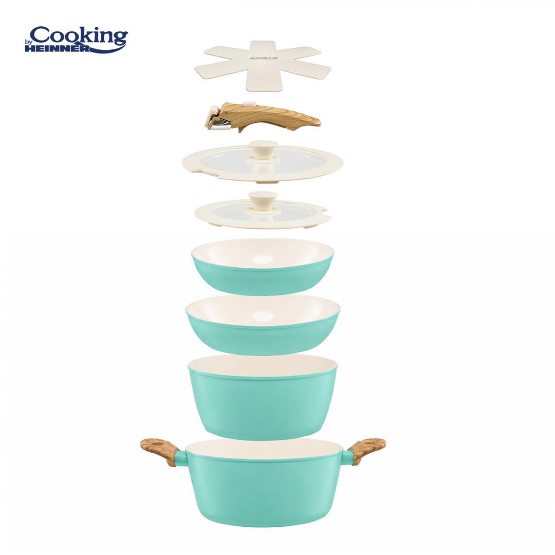 SET 8 PIESE DIN ALUMINIU FORJAT MARBELLA TURQUISE, COOKING BY - imagine 4