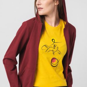 HANORAC COTON CASUAL FEMEI BURGUNDY-XS
