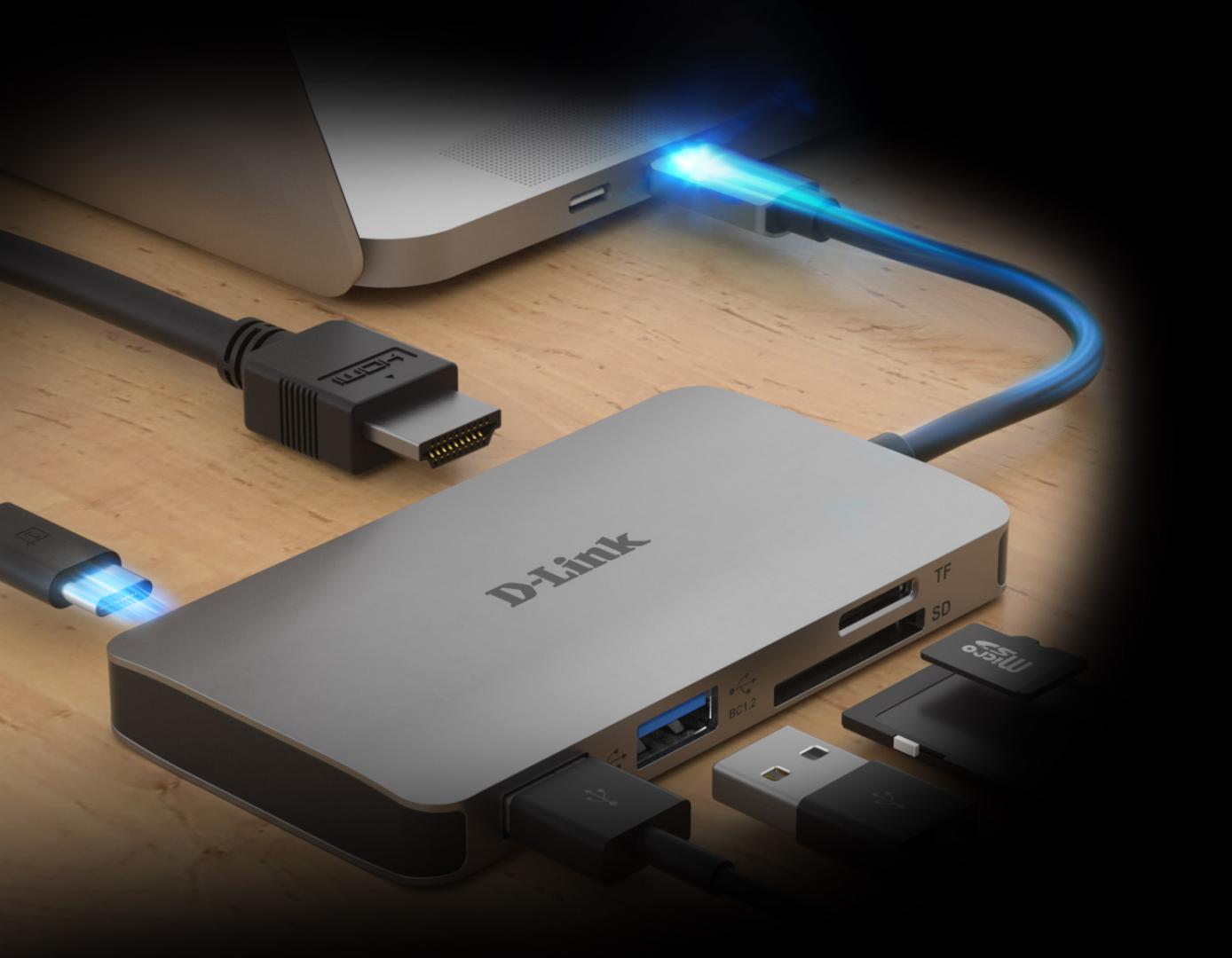 Docking station D-Link DUB-M610, USB Type-C, 100W, Gri, 2 ani