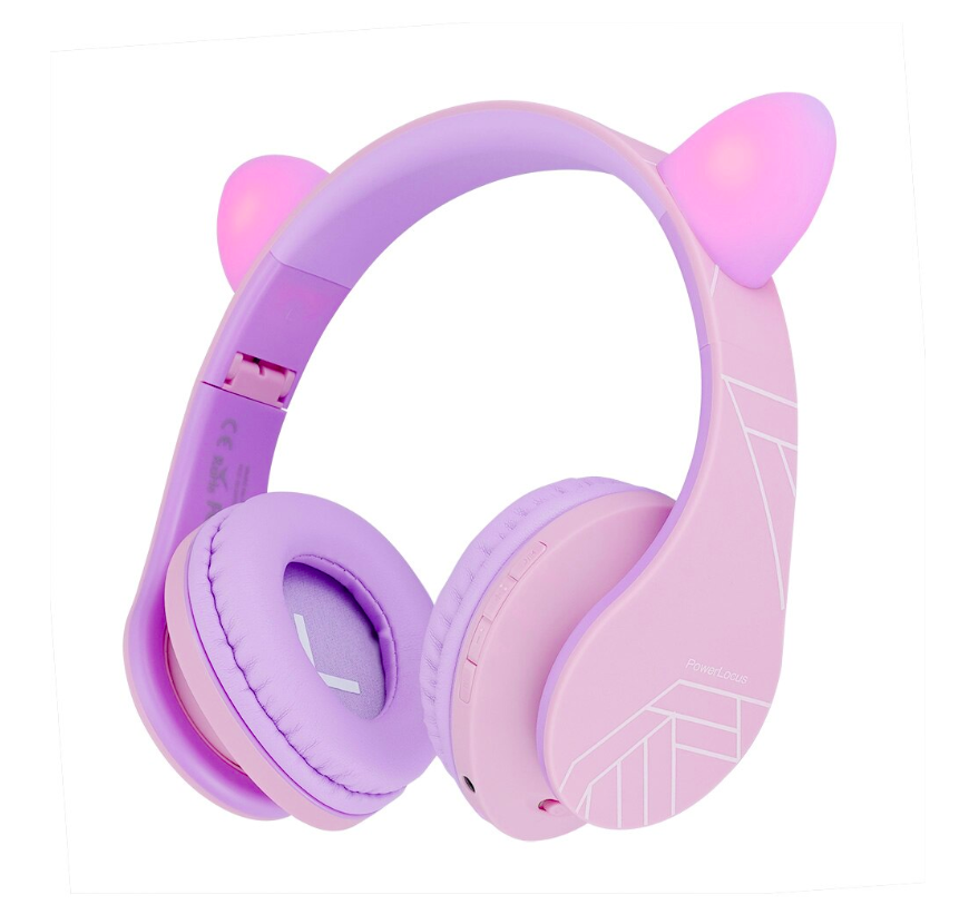 Casti Over-ear PowerLocus KidsCat, Wireless/Wired, Multicolor - imagine 3