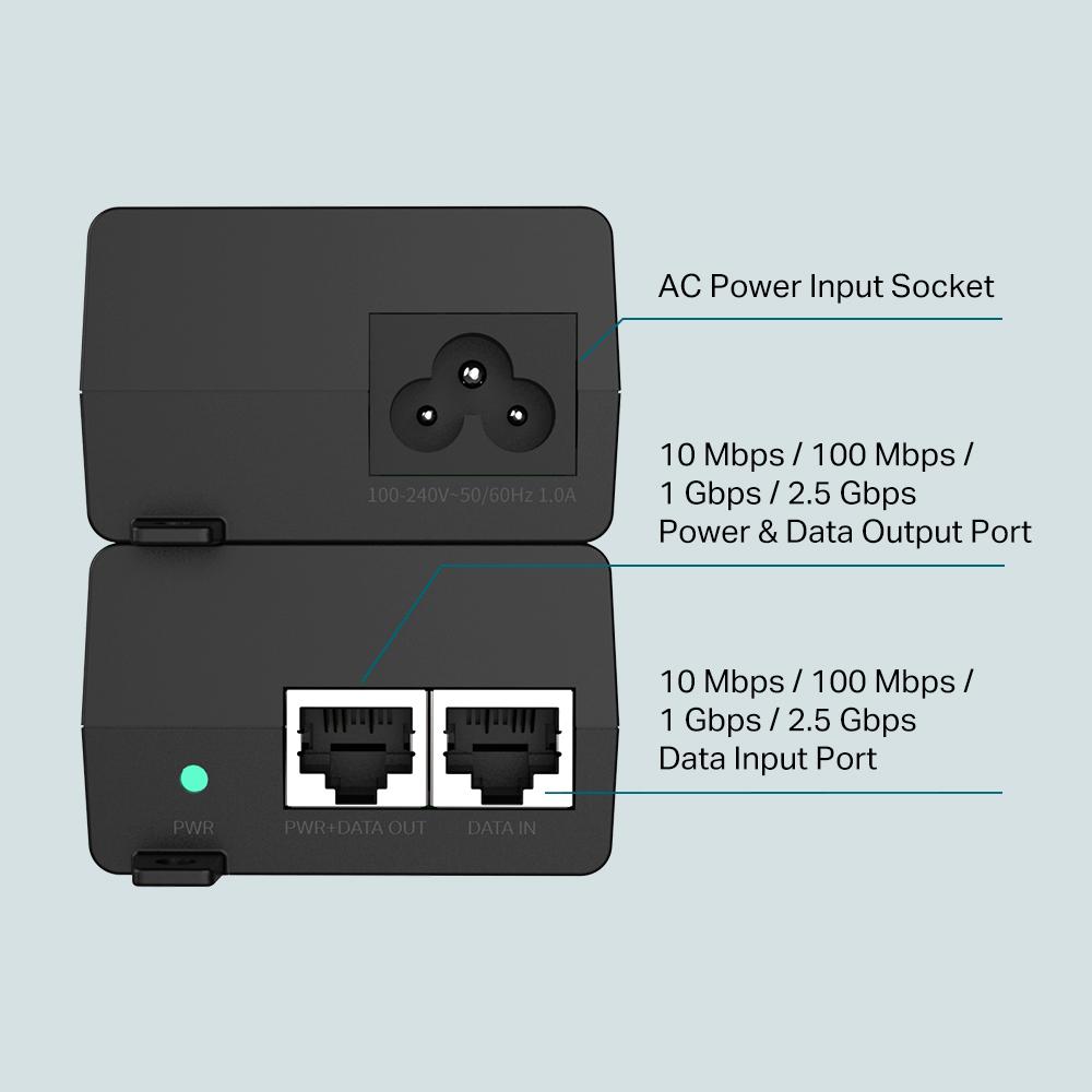 "2.5G PoE+ Injector Adapter PORT: 1× 2.5G PoE Port, 1× - imagine 6