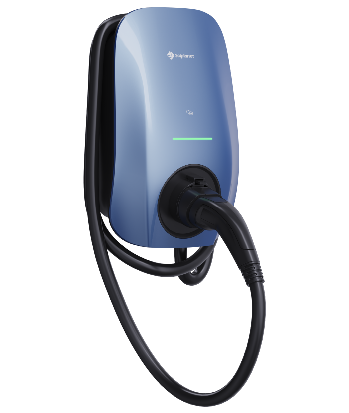 Solplanet EV Charger 7.4kW, RFID/NFC, WIFI+Bluethooth+RS485, Morandi Blue, 5M Cable+ETH