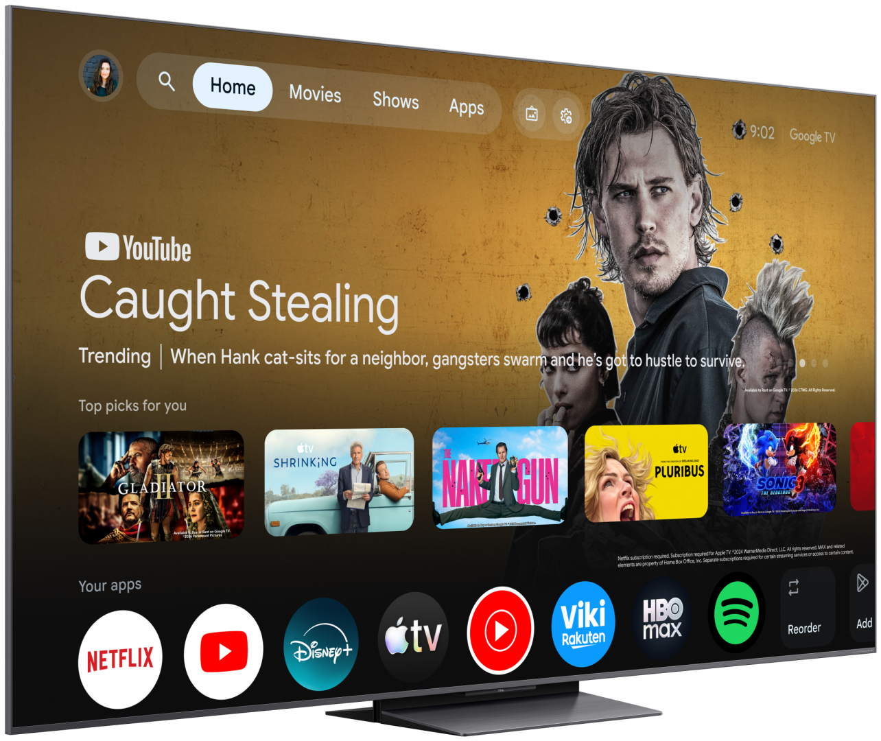 Televizor TCL SQD-MiniLed 65C8L, 164 cm, Smart Google TV, 4K - imagine 3