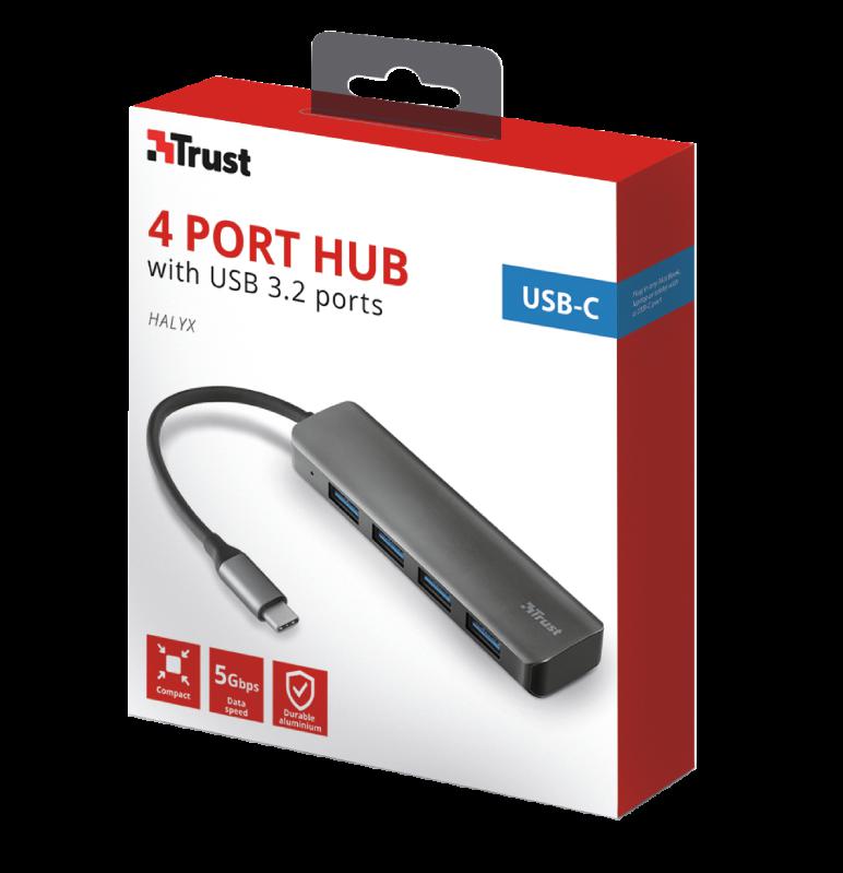 Hub USB Trust Halyx, USB-A, 4 porturi, Negru - imagine 10