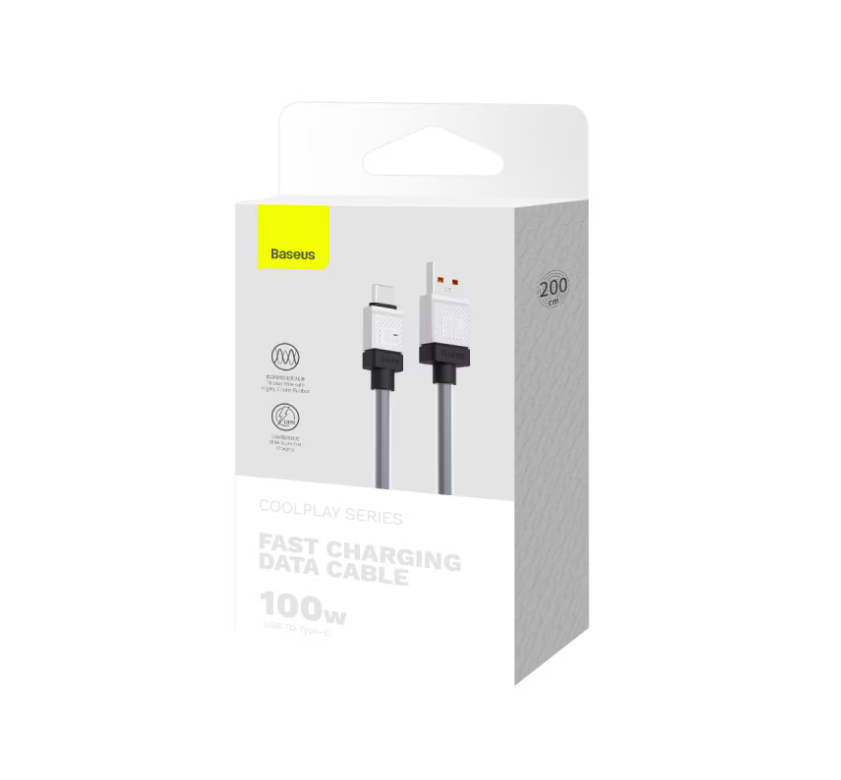 Cablu Baseus CoolPlay Fast Charge USB-C 100W 2m Negru - imagine 3
