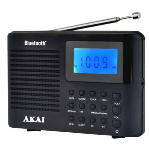 Radio cu ceas Akai APR-400 cu baterii 3x AAA, Bluetooth