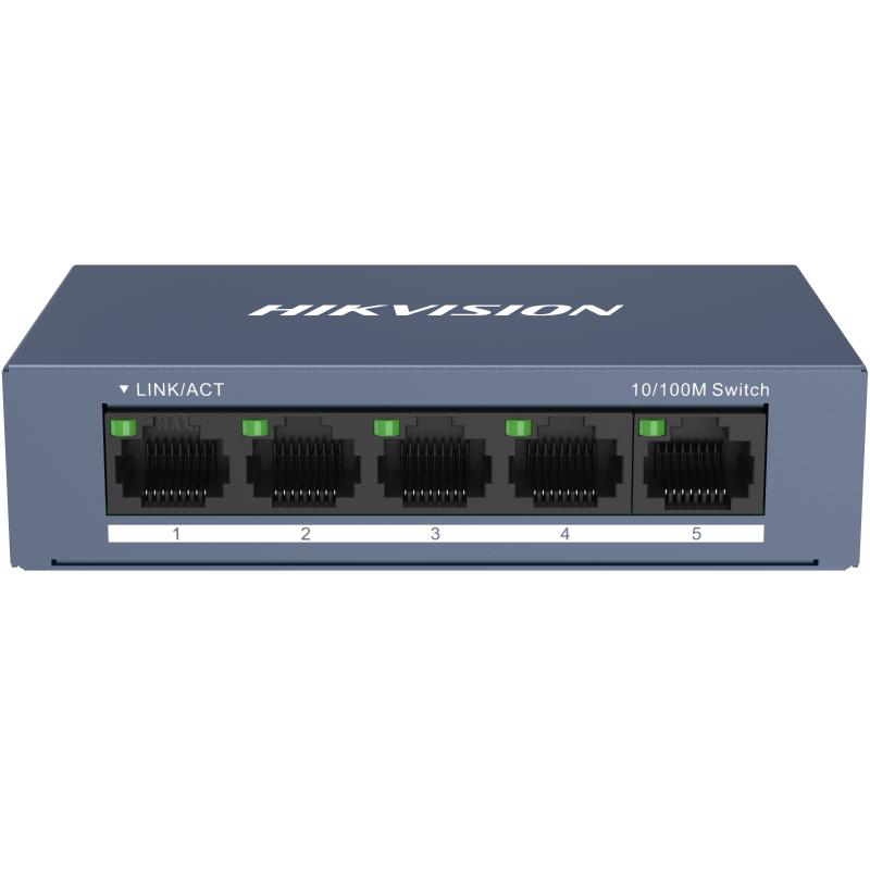 Switch Hikvision DS-3E0105-O: 5 × 10/100 Mbps RJ45 Port, tensiune