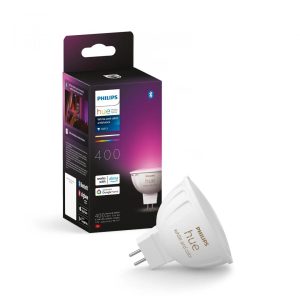 Bec LED RGB inteligent Philips Hue MR16, Bluetooth, GU5.3, 12V,