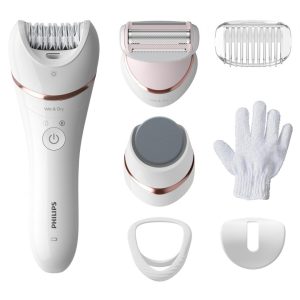 Epilator umed si uscat PHILIPS Seria 8000 BRE730/10, 7 accesorii,