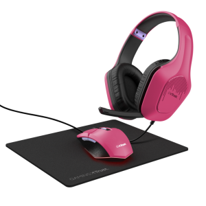 Kit Wired tastatura si mouse Trust GXT 790, roz