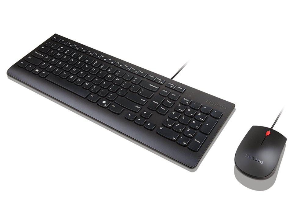 Mouse LENOVO Essential Wired Combo, 1600 dpi, Negru - imagine 4