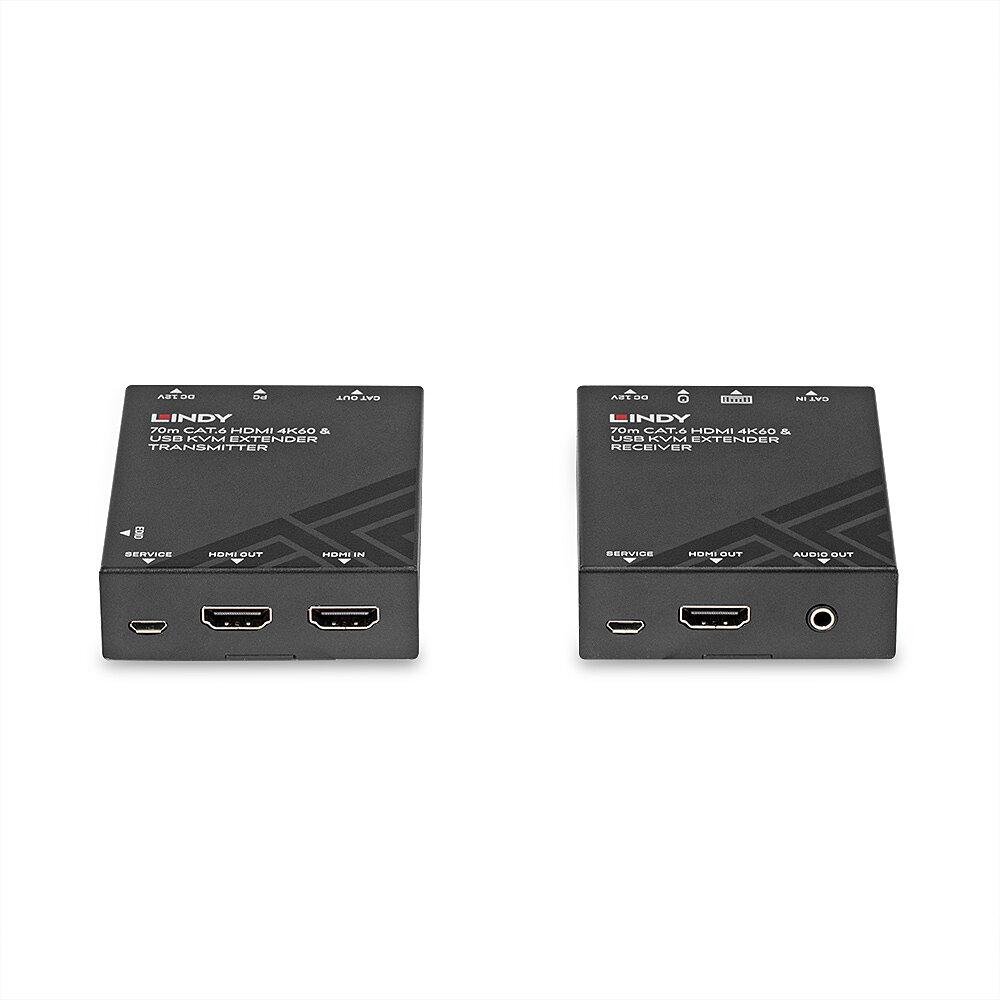 Lindy Cat.6 HDMI 4k60 KVM Extender, distanta maxima 70m latime - imagine 4