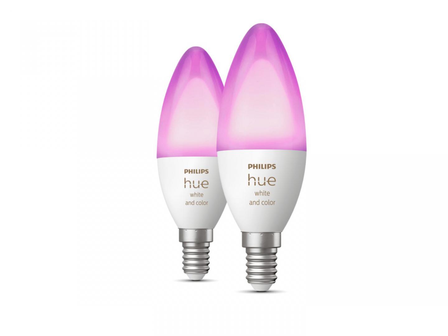 2 Becuri LED RGB inteligente Philips Hue B39, Bluetooth, E14,
