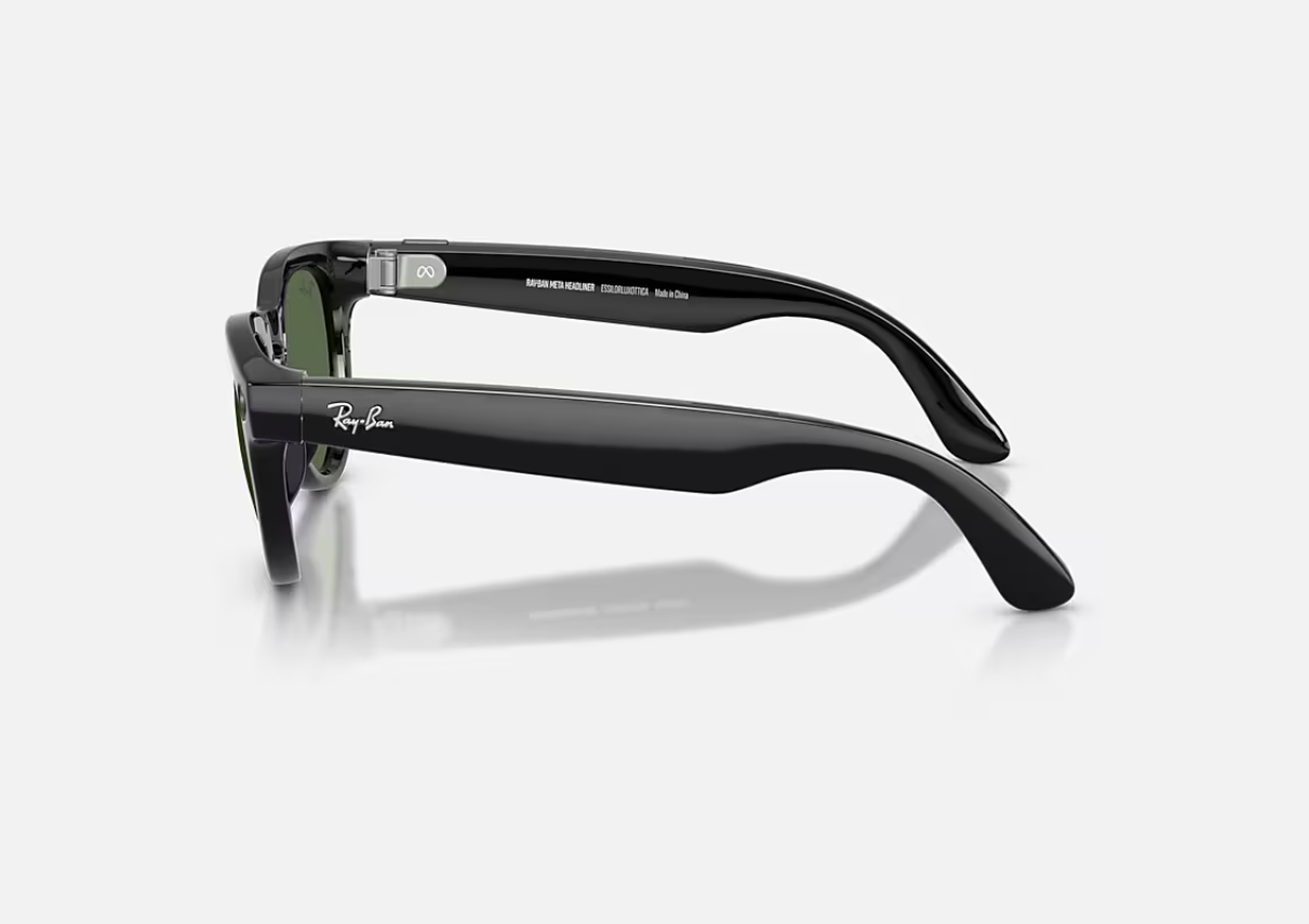 RayBan Meta HEADLINER Low Bridge Fit - Shinny Black - - imagine 4