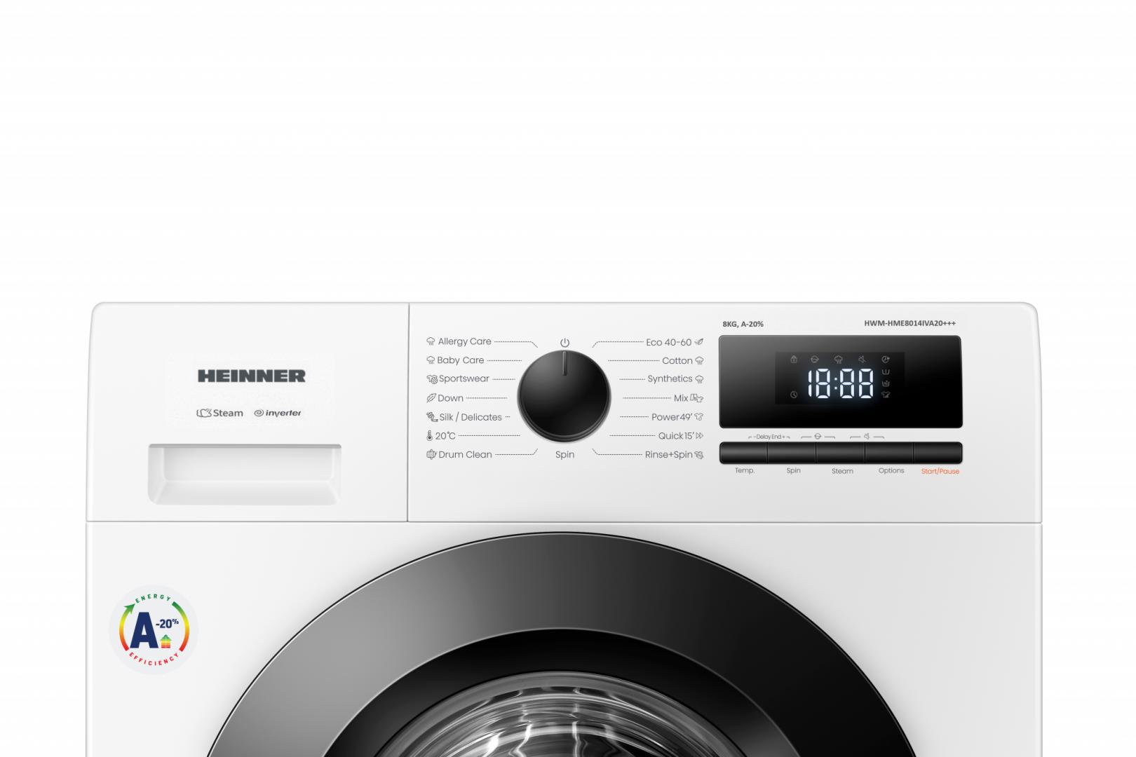 Masina de spalat rufe HEINNER HWM-HME8014IVA20+++, 8 kg, 1400 rpm, - imagine 5