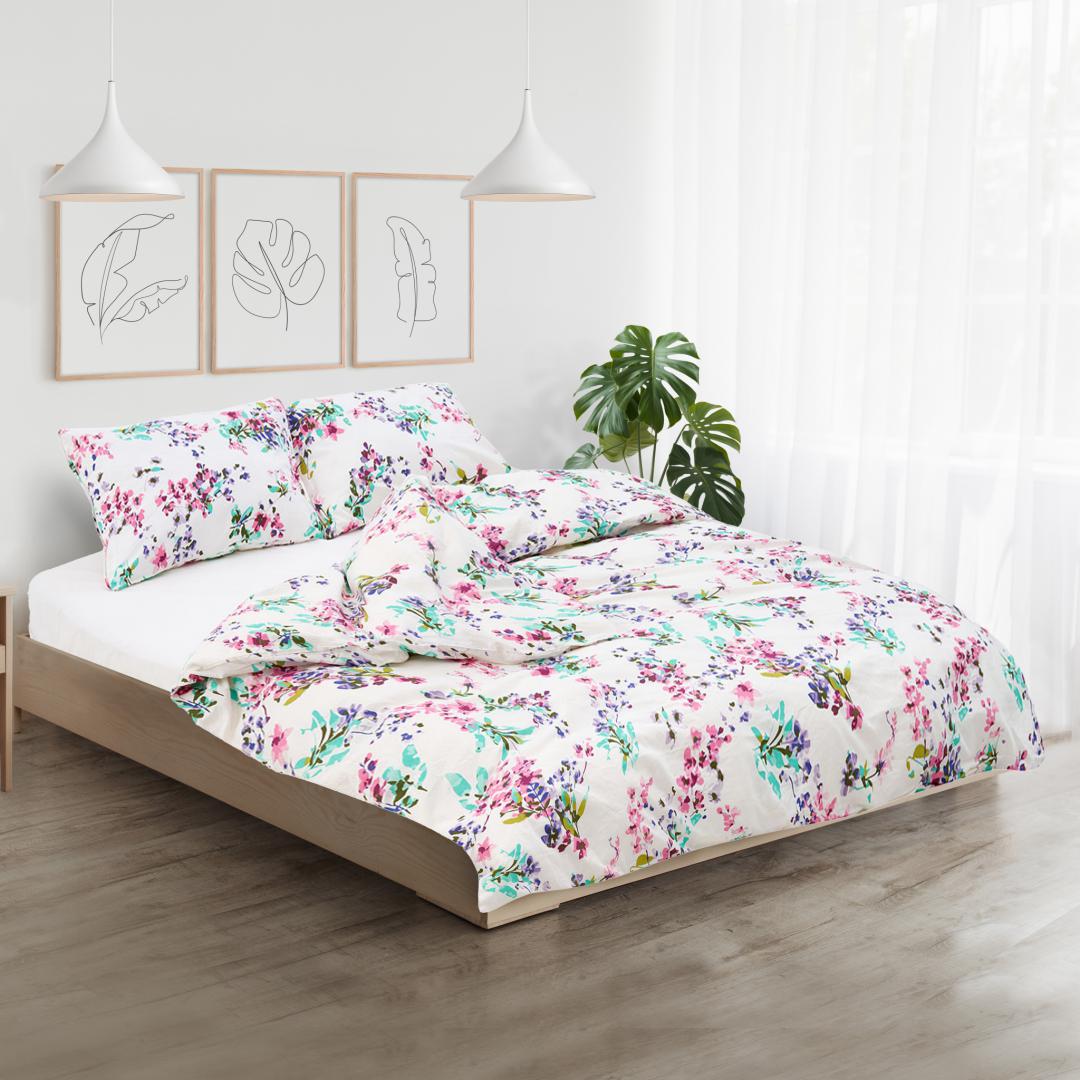 Set de pat king size bumbac,144TC,Sakura - imagine 4