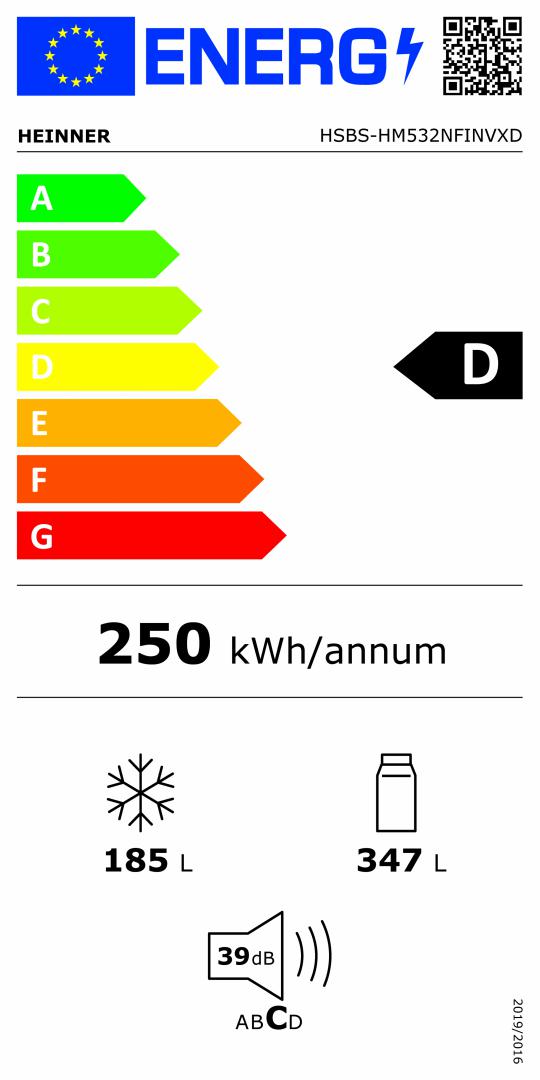 Side by Side HEINNER HSBS-HM532NFINVXD, No Frost, 532 L, Clasa - imagine 4