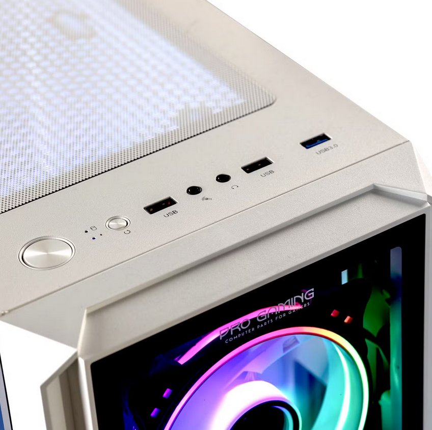 Carcasa PRO GAMING BASTION, RGB, Mid Tower, White - imagine 3