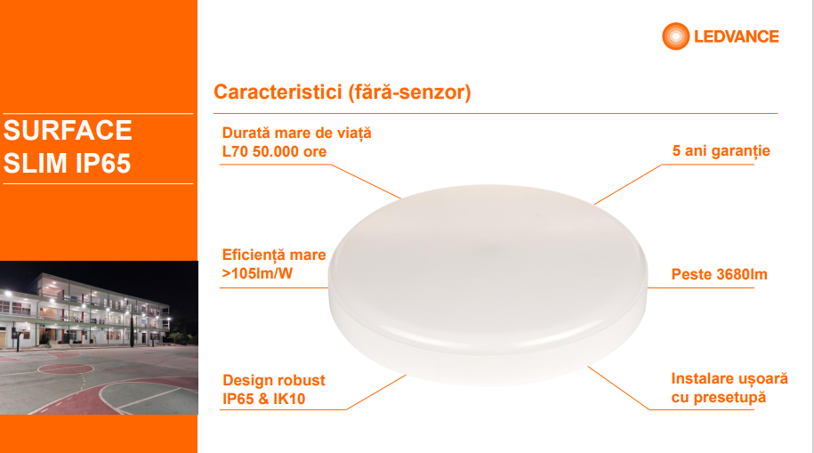 Plafoniera LED pentru exterior Ledvance SURFACE SLIM SQUARE 260, 26W, - imagine 4
