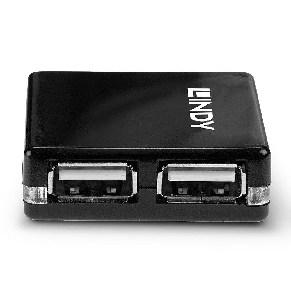 Hub USB LINDY 4 Port USB 2.0 Mini Hub USB-A, - imagine 4