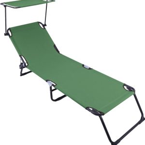 HEINNER SEZLONG CU PARASOLAR 186X55X24CM VERDE