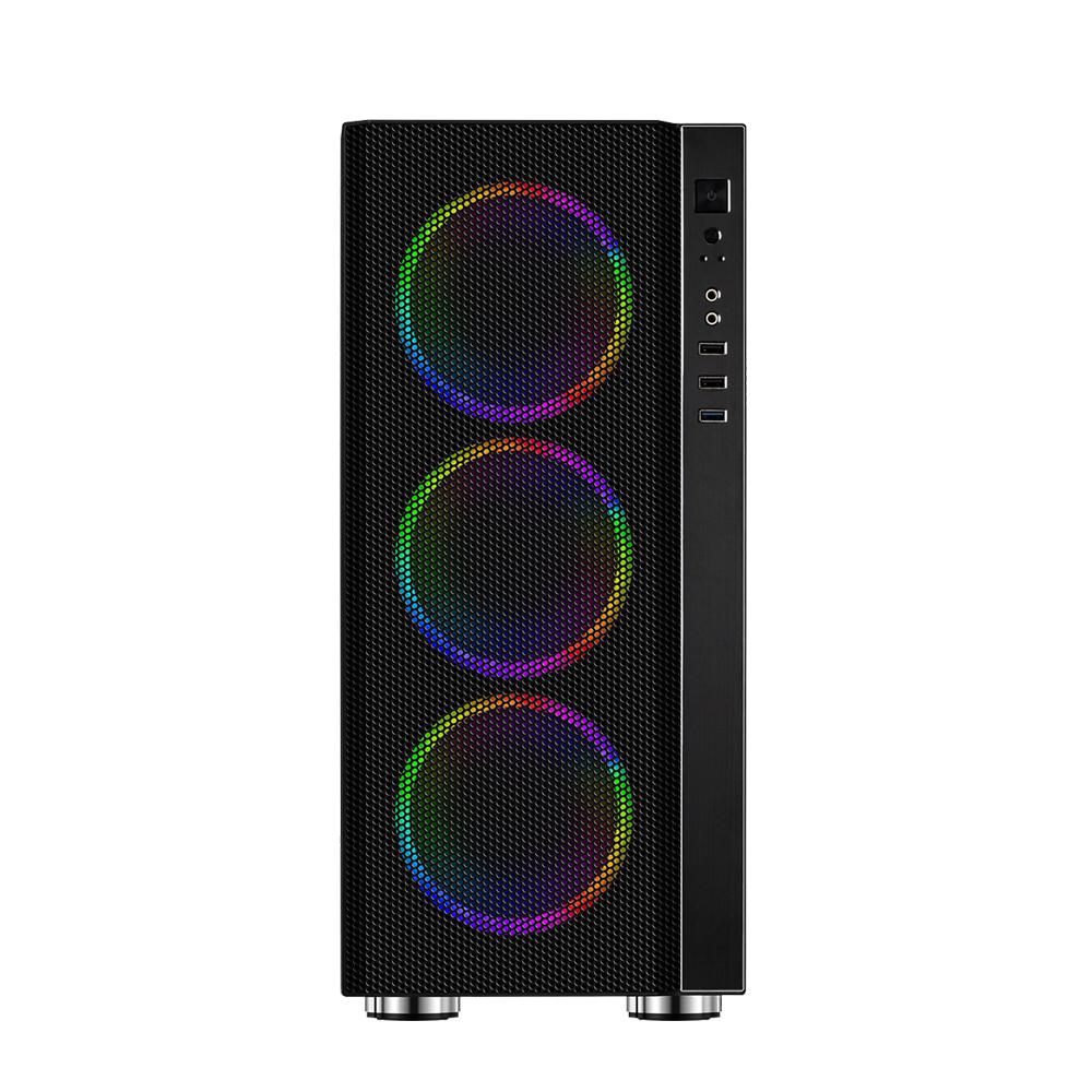 Carcasa SPACER SPCS-GC-RAINBOW, RGB, Mid Tower, Black - imagine 3