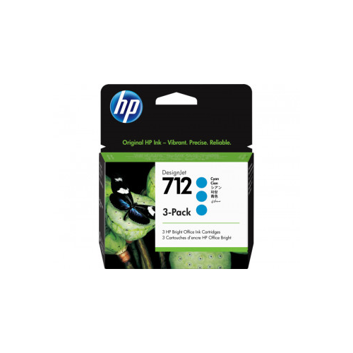 Cartus HP 712 3-pack 29-ml Cyan DesignJet Ink, Cyan