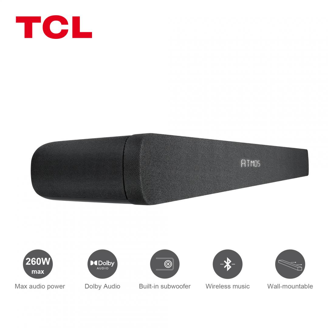 Soundbar TCL TS8111, 260w, 2.1 canale, Difuzor central + subwoofer, - imagine 3