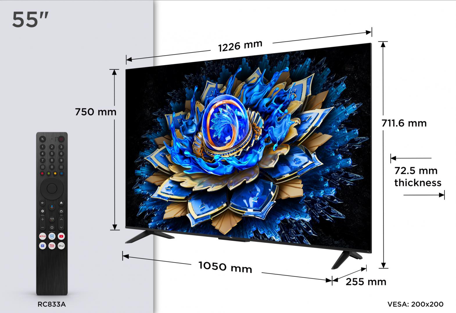 Televizor TCL QLED 55T69C, 138 cm, Smart Google TV, 4K - imagine 3