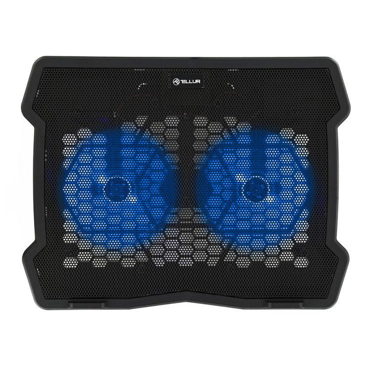 Stand/Cooler notebook Tellur Basic, pana la 16 inch, 2 ventilatoare,